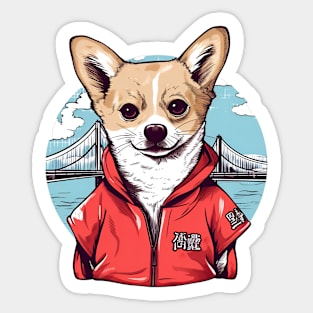 Kawaii Japanese dog, Corgi Dog Sticker